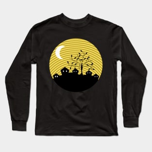 Quiet village at night Long Sleeve T-Shirt